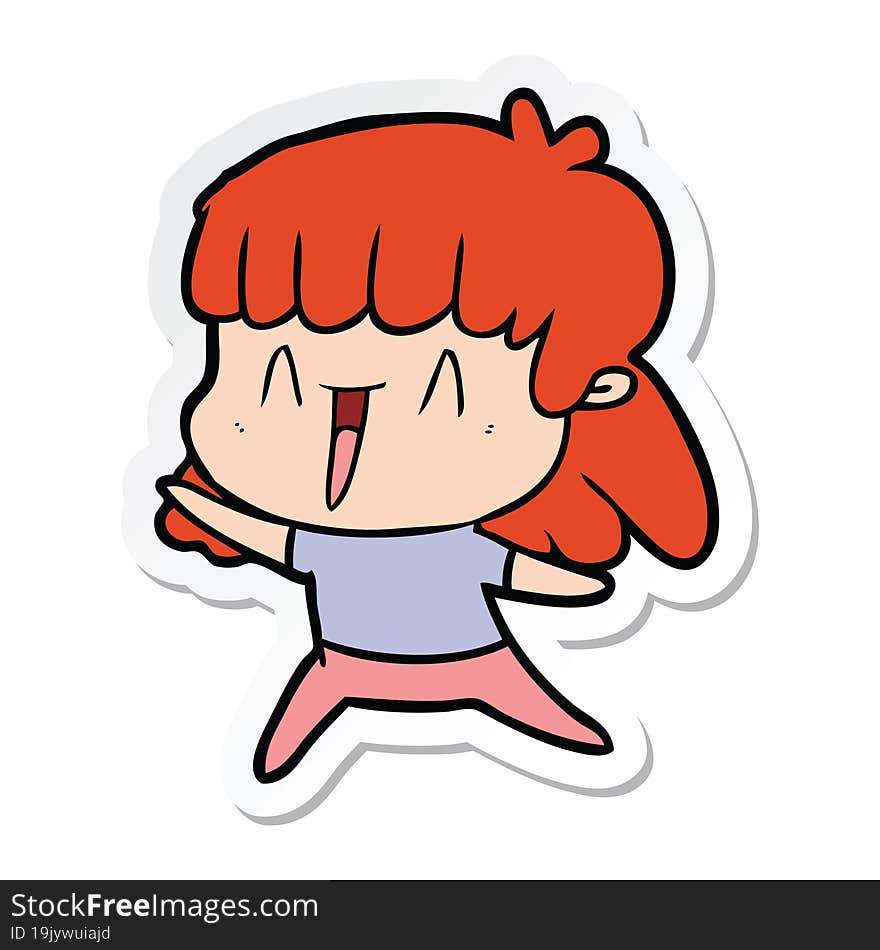 sticker of a cartoon woman