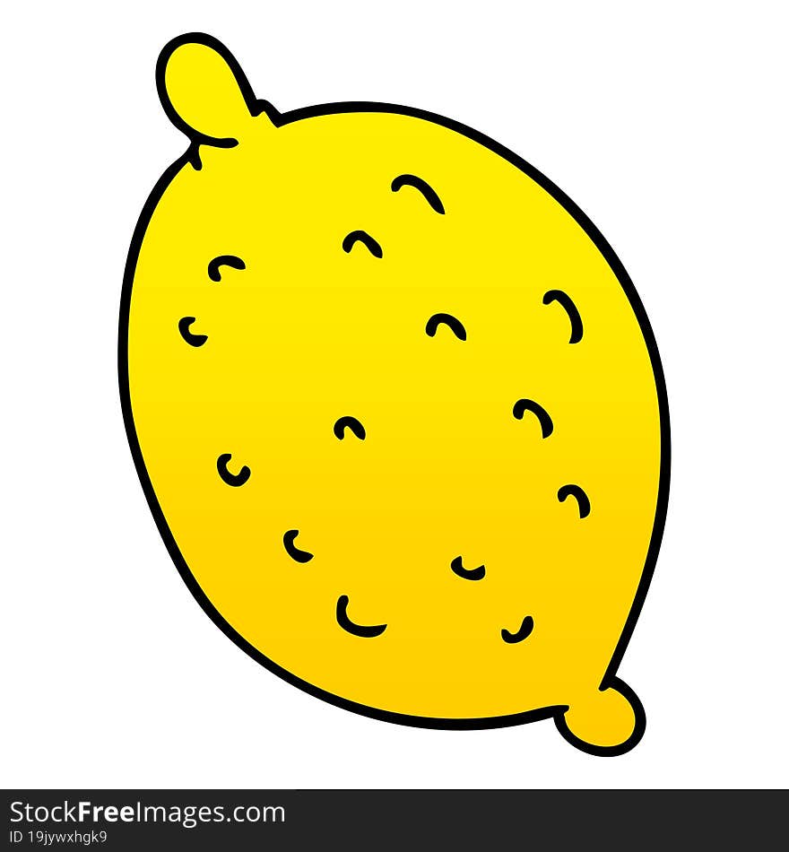 quirky gradient shaded cartoon lemon