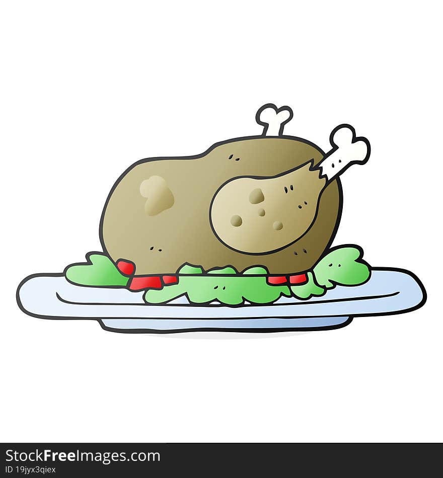 cartoon cooked turkey