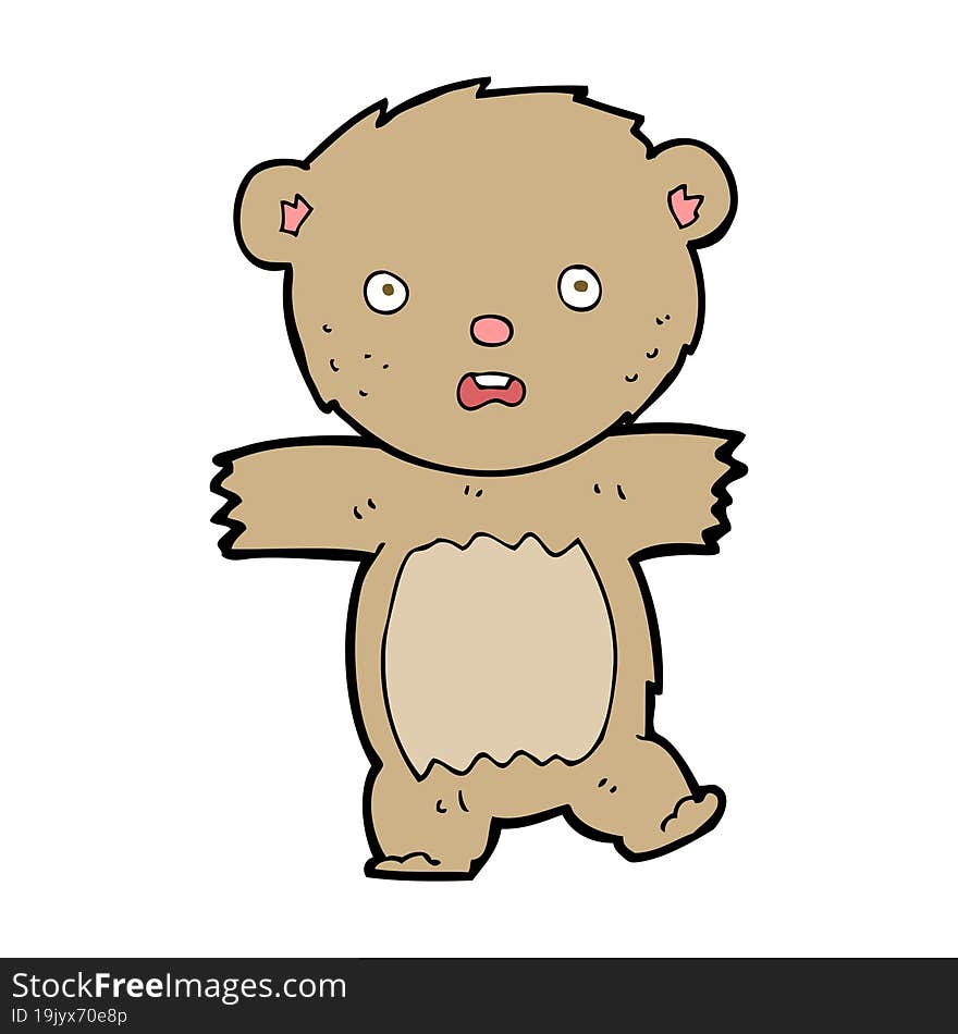 cartoon shocked teddy bear