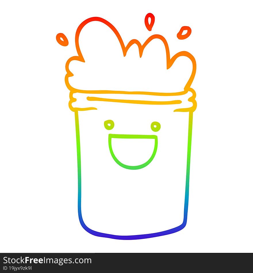 rainbow gradient line drawing cartoon happy drinks