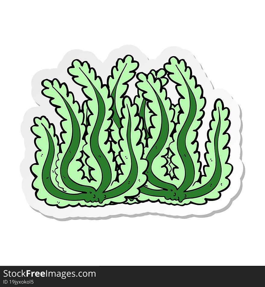 sticker of a cartoon seaweed