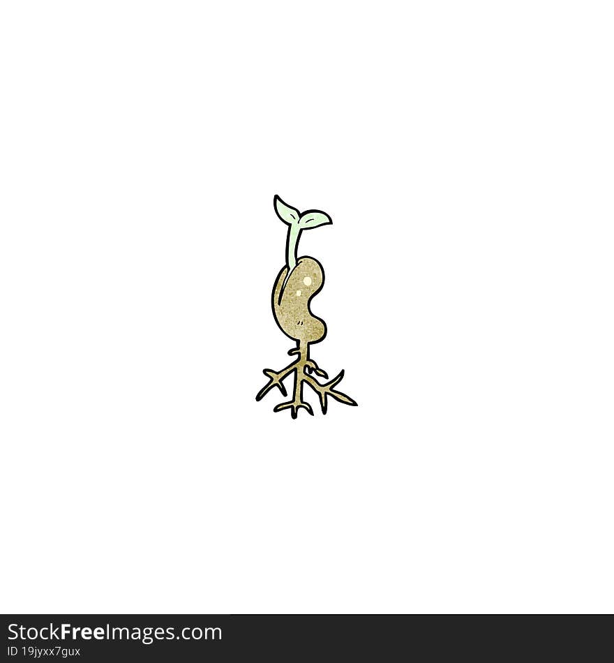 cartoon growing seedling