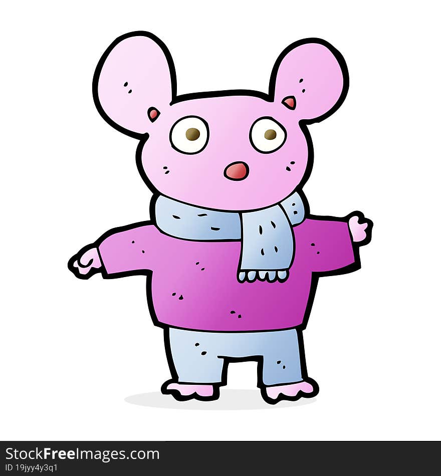 cartoon mouse in clothes