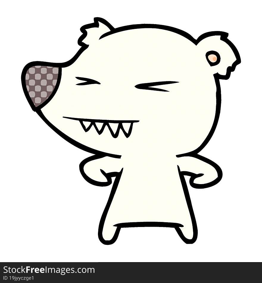 angry polar bear cartoon. angry polar bear cartoon