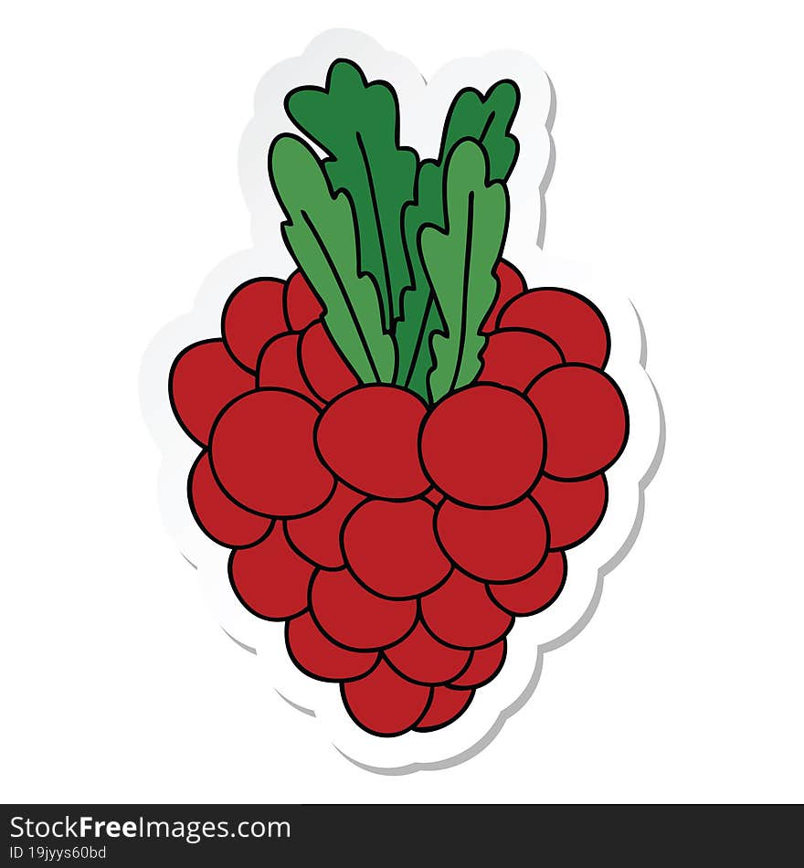 sticker of a quirky hand drawn cartoon bunch of grapes