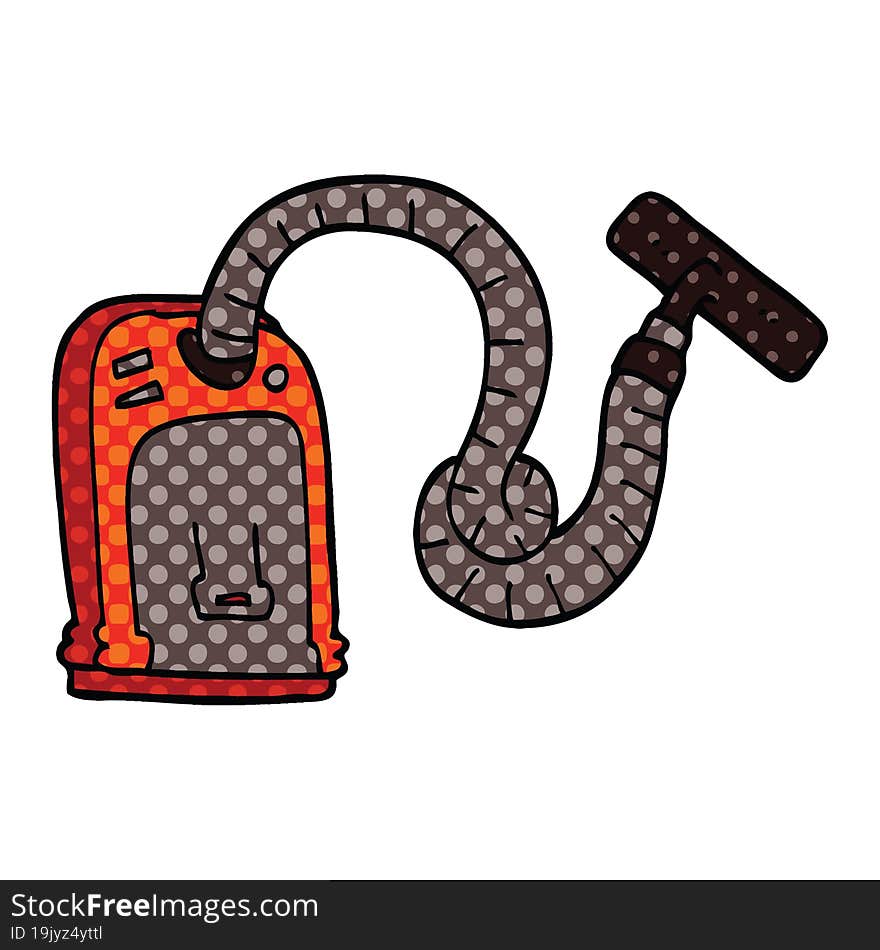 Comic Book Style Cartoon Vacuum Cleaner