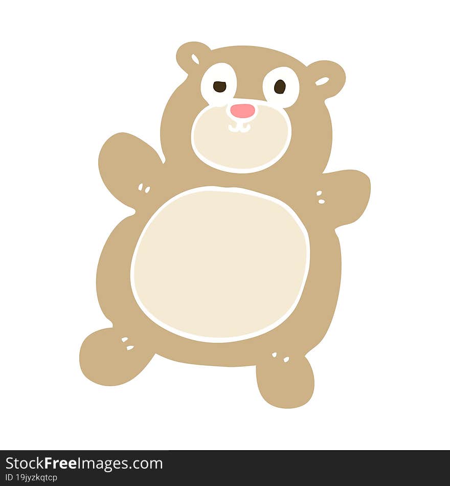 flat color illustration cartoon teddy bear