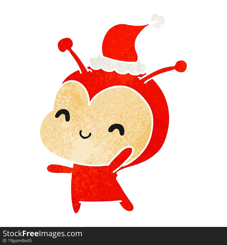 christmas retro cartoon of kawaii lady bug