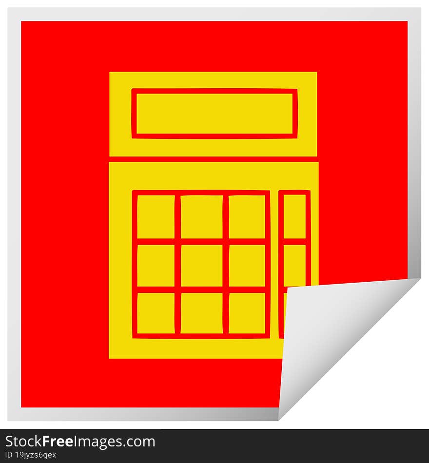 square peeling sticker cartoon school calculator