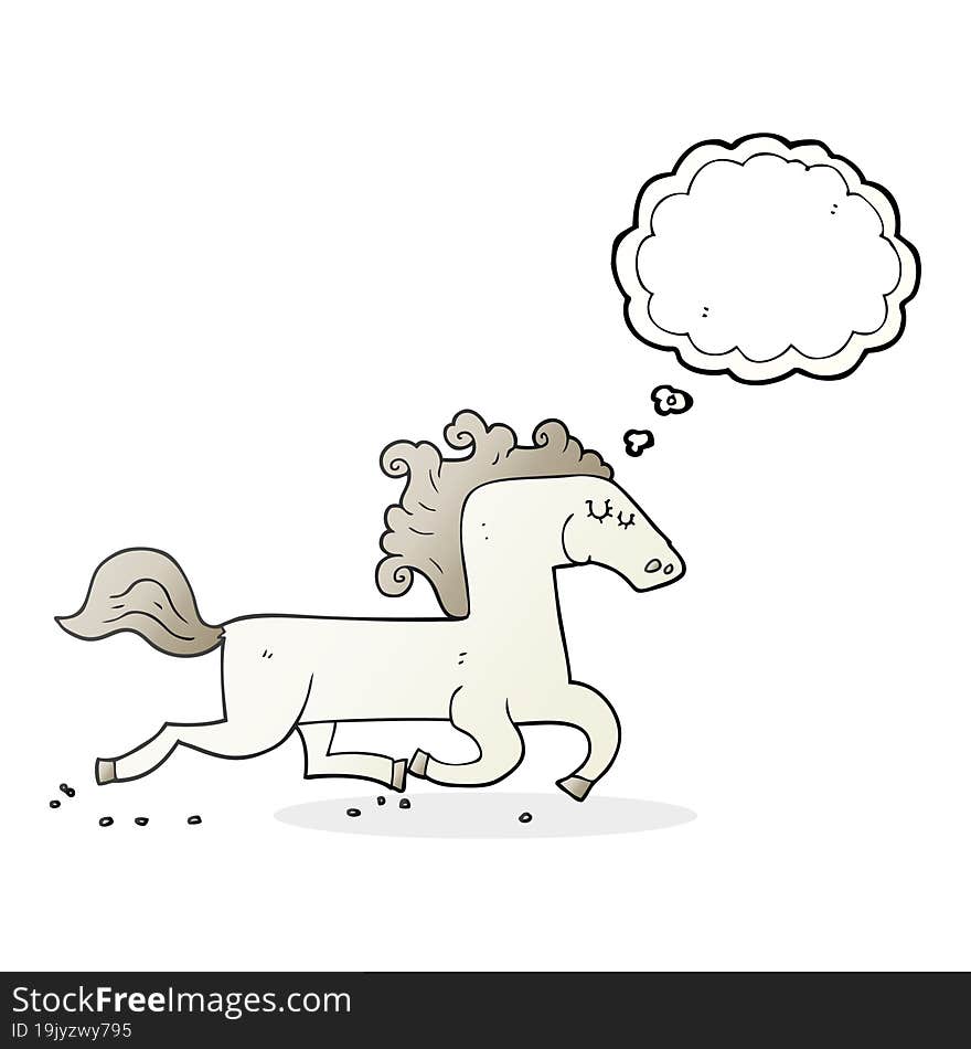 thought bubble cartoon running horse