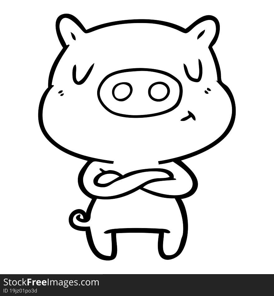 cartoon content pig. cartoon content pig