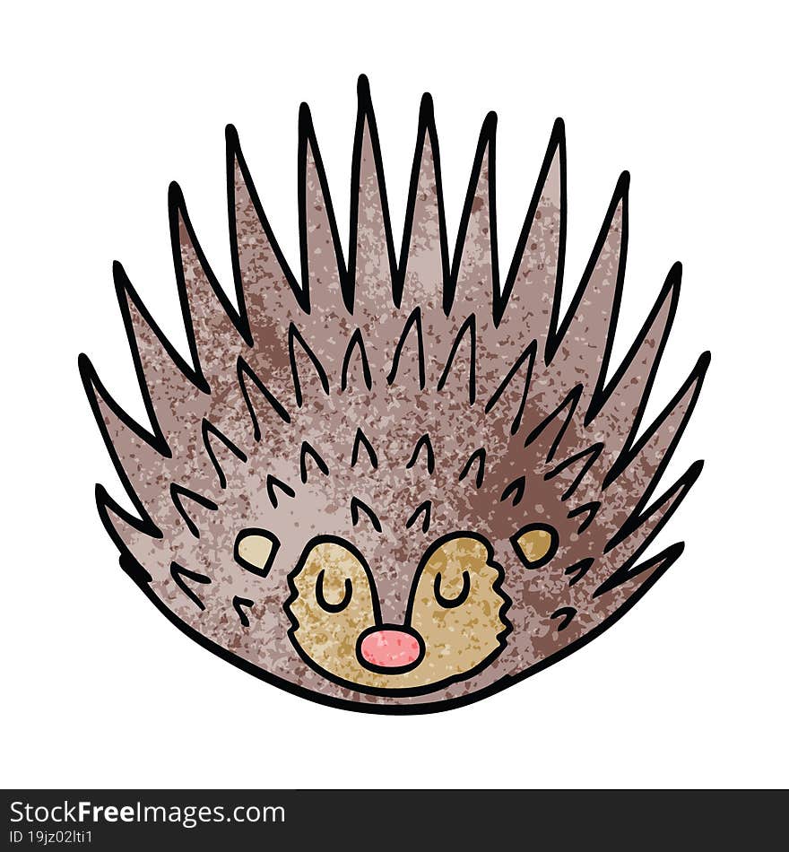 cartoon doodle spiky hedgehog