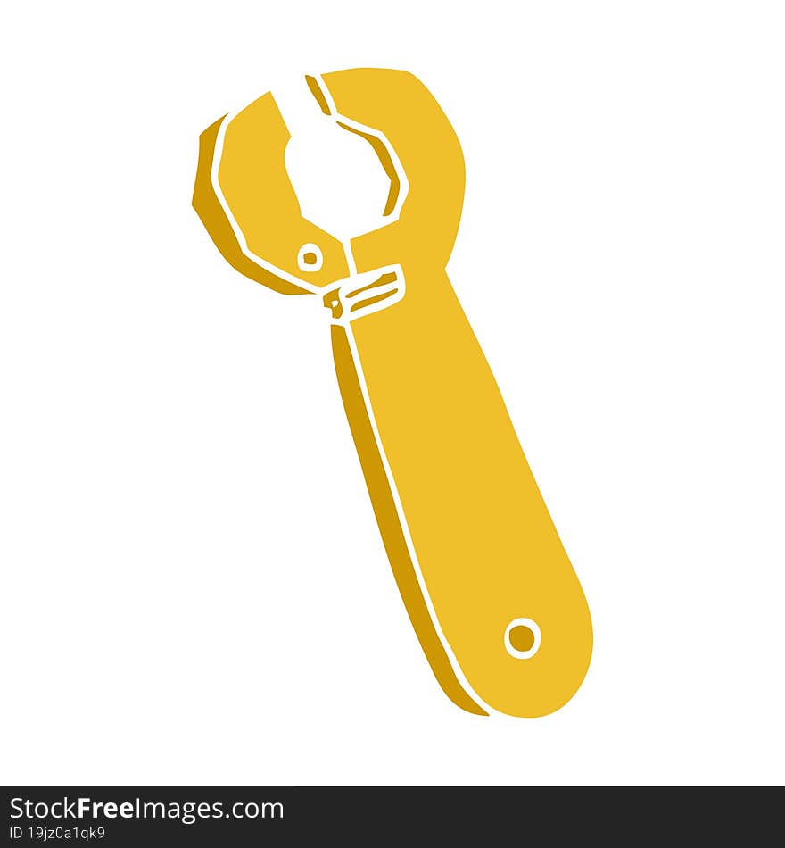 cartoon doodle spanner tool