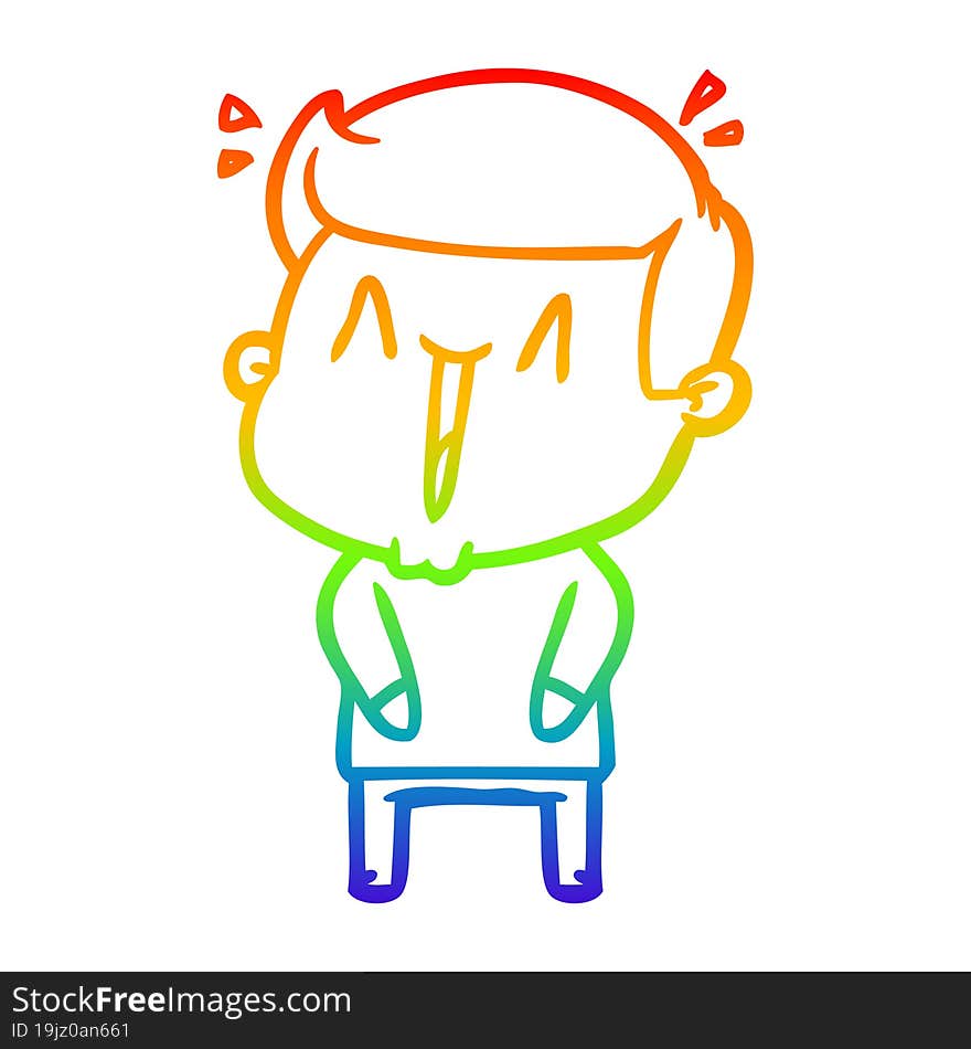 rainbow gradient line drawing cartoon excited man