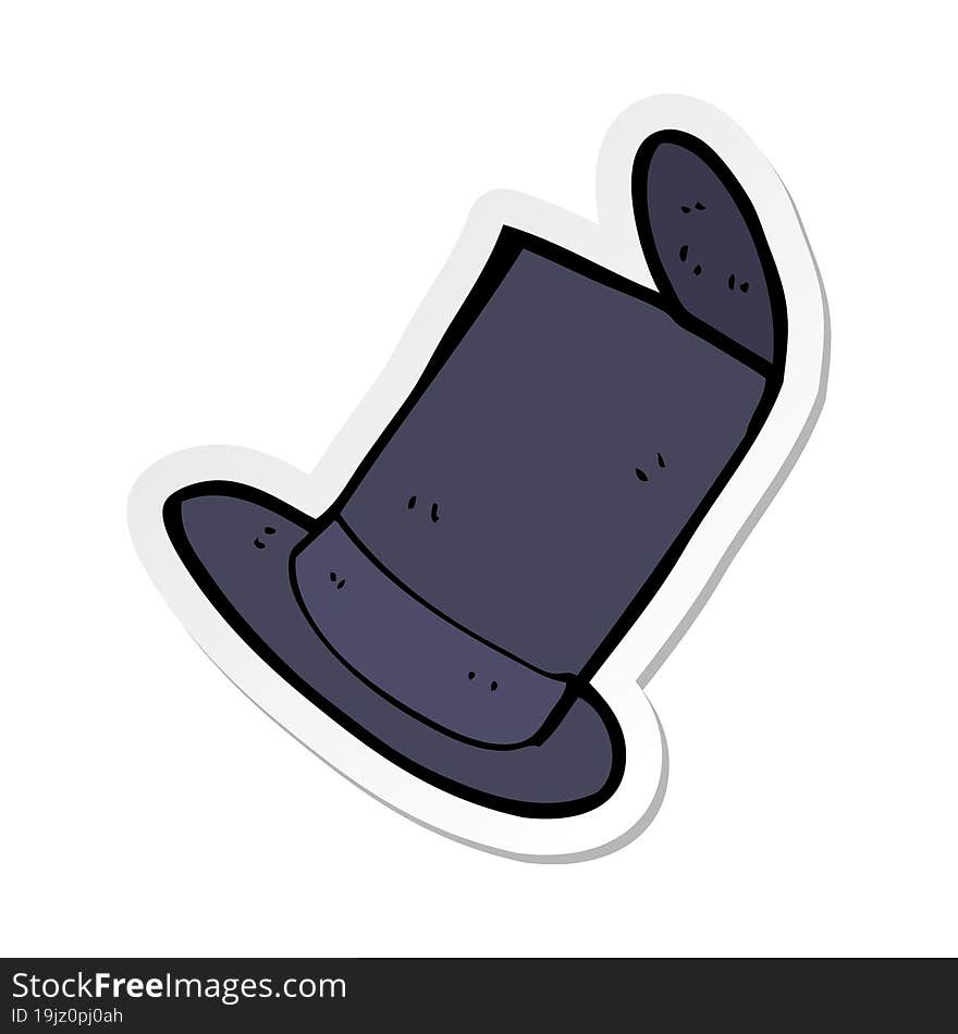 sticker of a cartoon old top hat