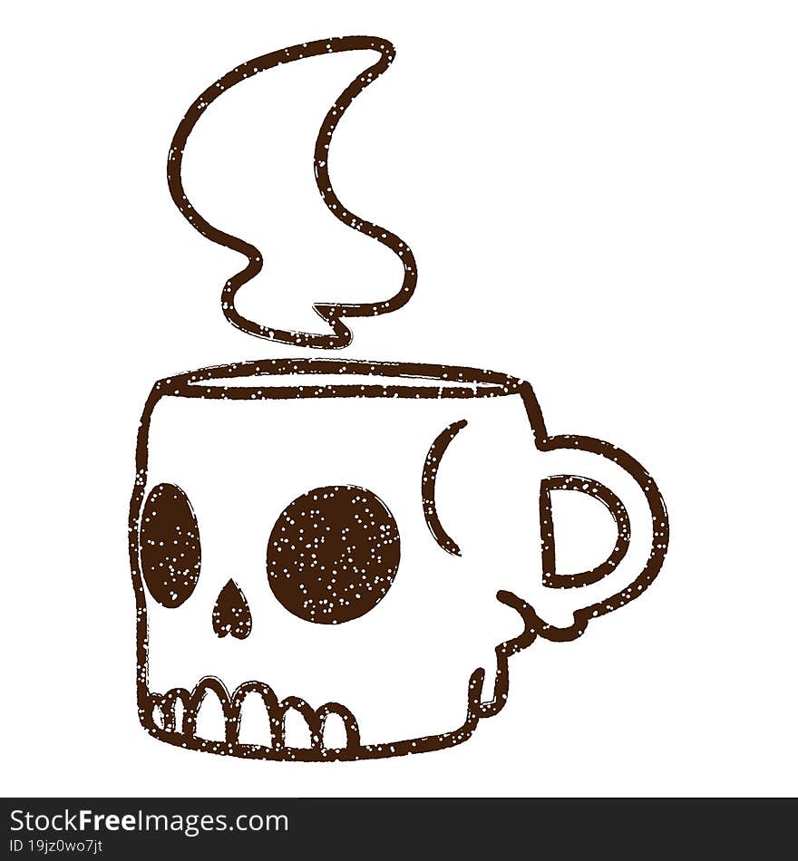 Skull Mug Charcoal Drawing