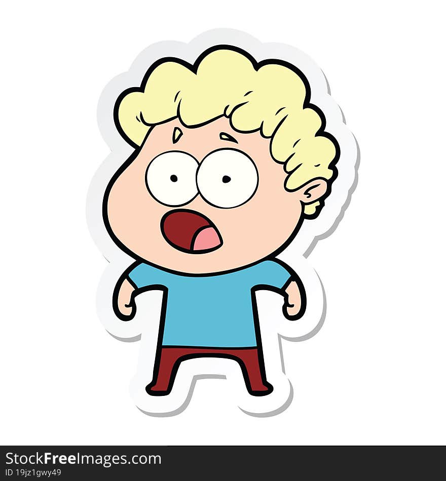 sticker of a cartoon man gasping in surprise