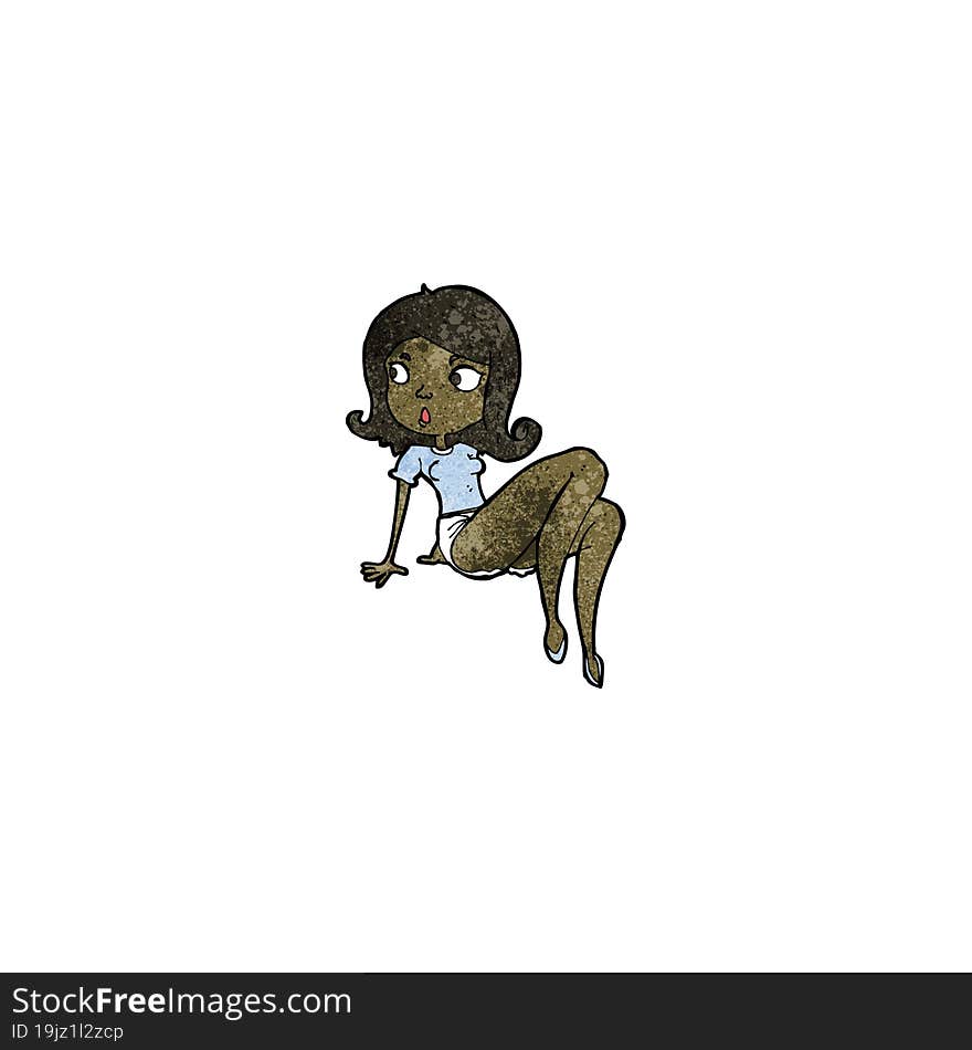 cartoon woman in shorts and t shirt