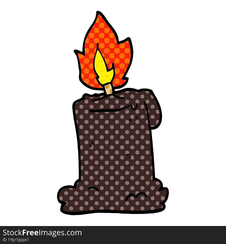 cartoon doodle burning candle