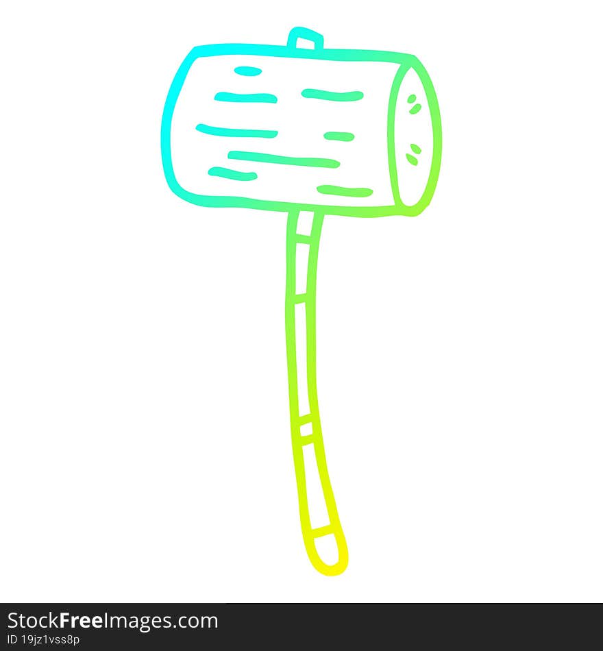 Cold Gradient Line Drawing Cartoon Mallet