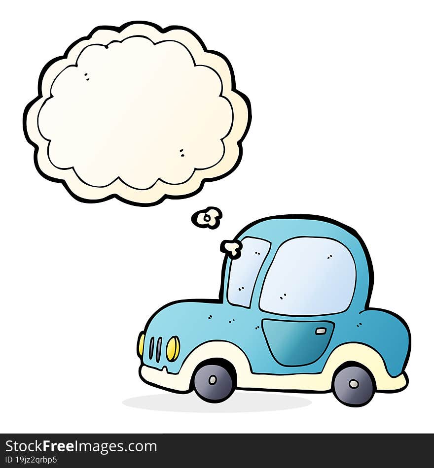 cartoon car with thought bubble