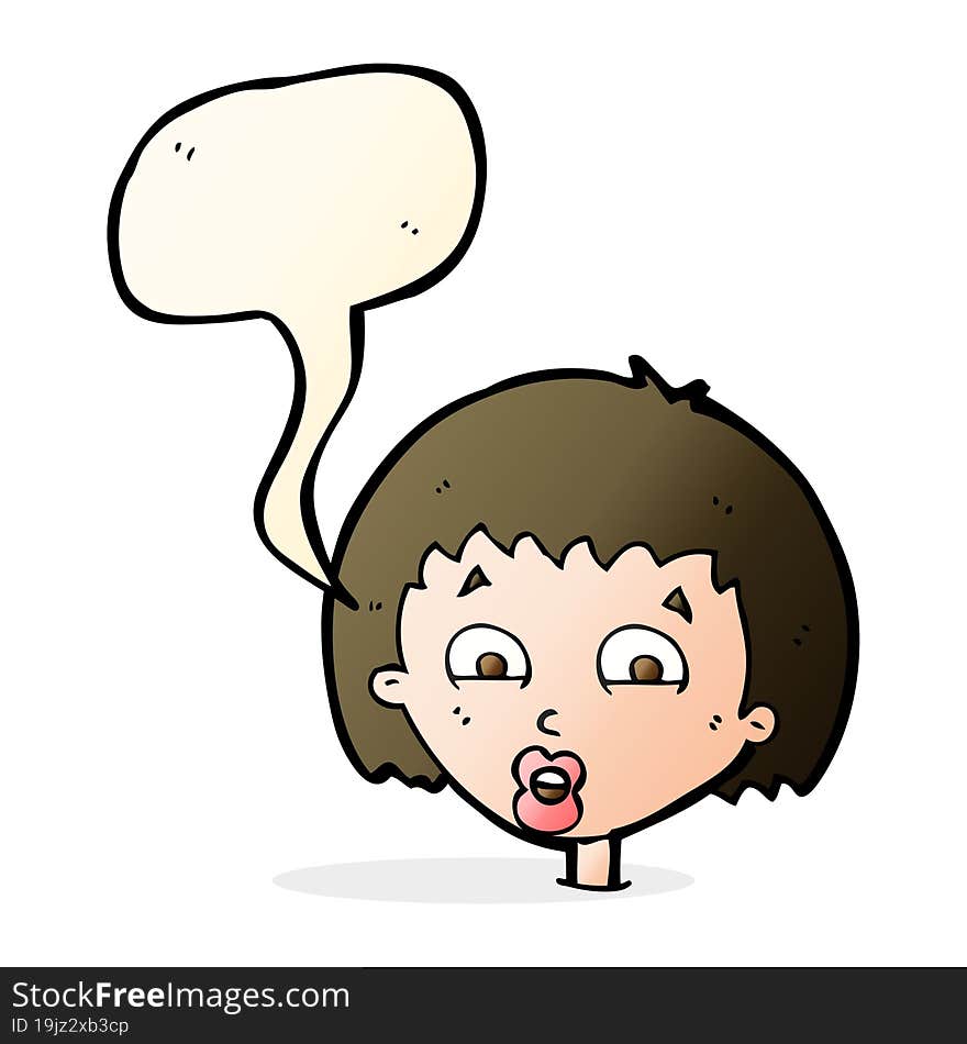 cartoon shocked expression  with speech bubble