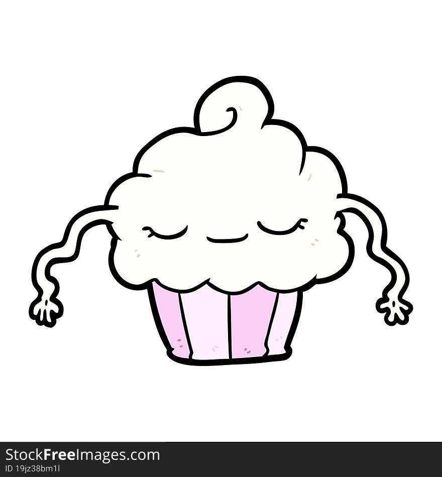 funny cartoon cupcake. funny cartoon cupcake