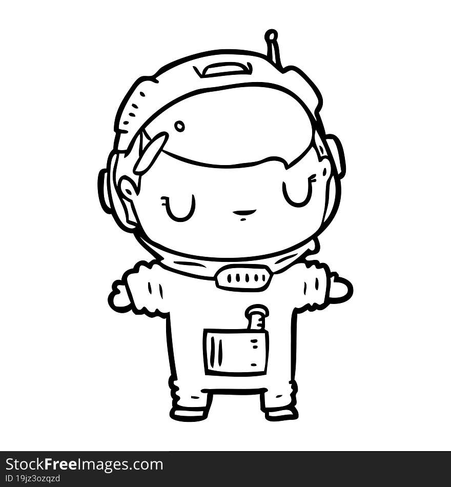 cute line drawing of a astronaut. cute line drawing of a astronaut