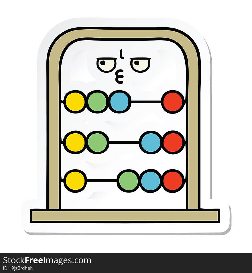 Sticker Of A Cute Cartoon Abacus