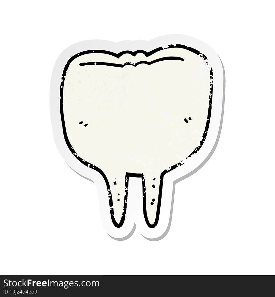 distressed sticker of a cartoon tooth