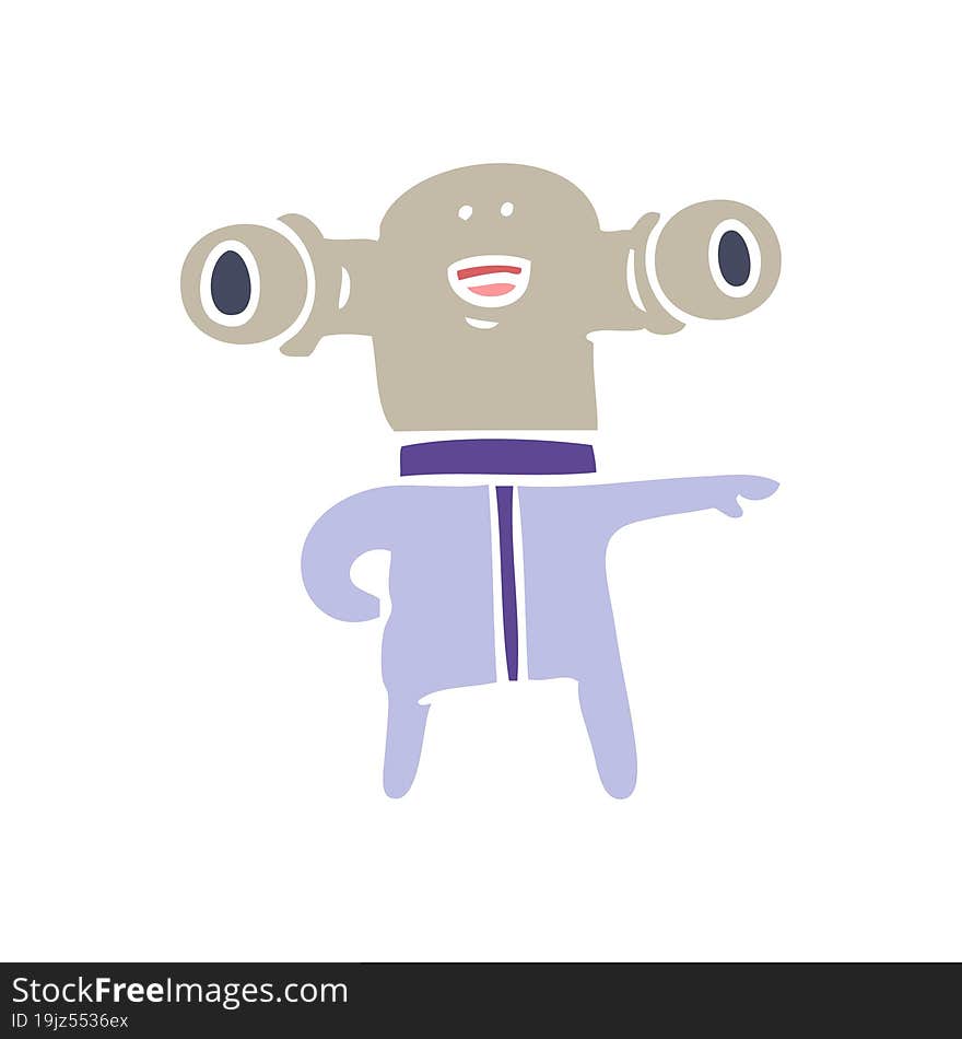 friendly flat color style cartoon alien