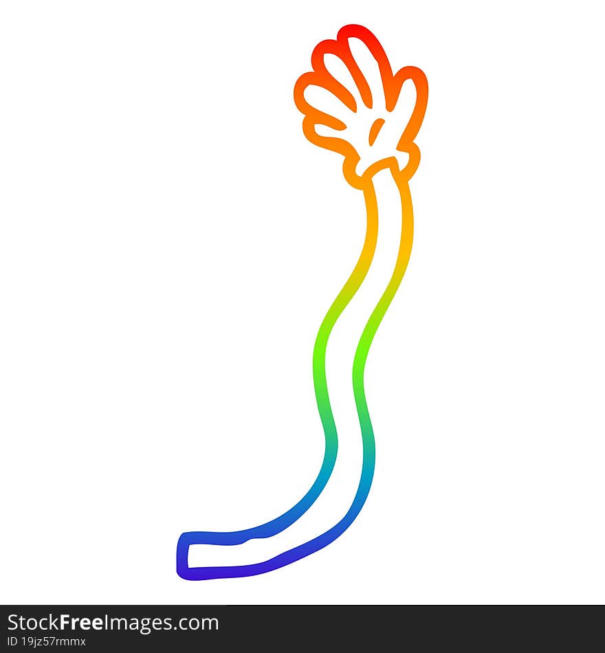 rainbow gradient line drawing cartoon retro hand gestures