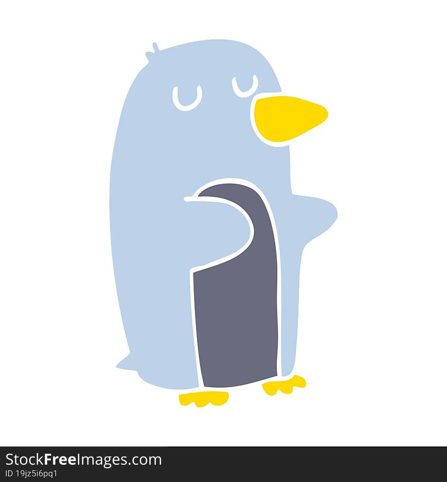 flat color style cartoon penguin