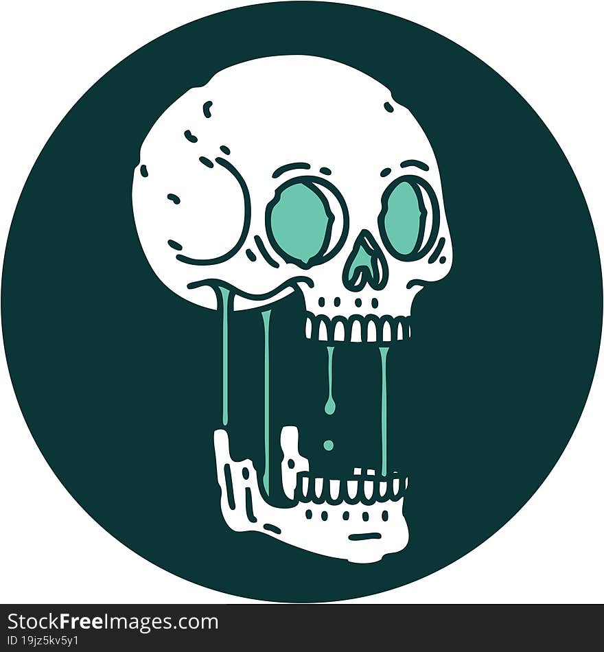 iconic tattoo style image of a skull. iconic tattoo style image of a skull