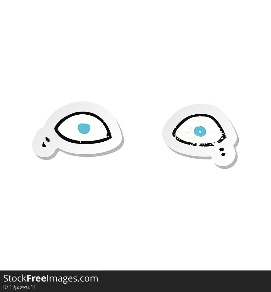 retro distressed sticker of a cartoon eyes