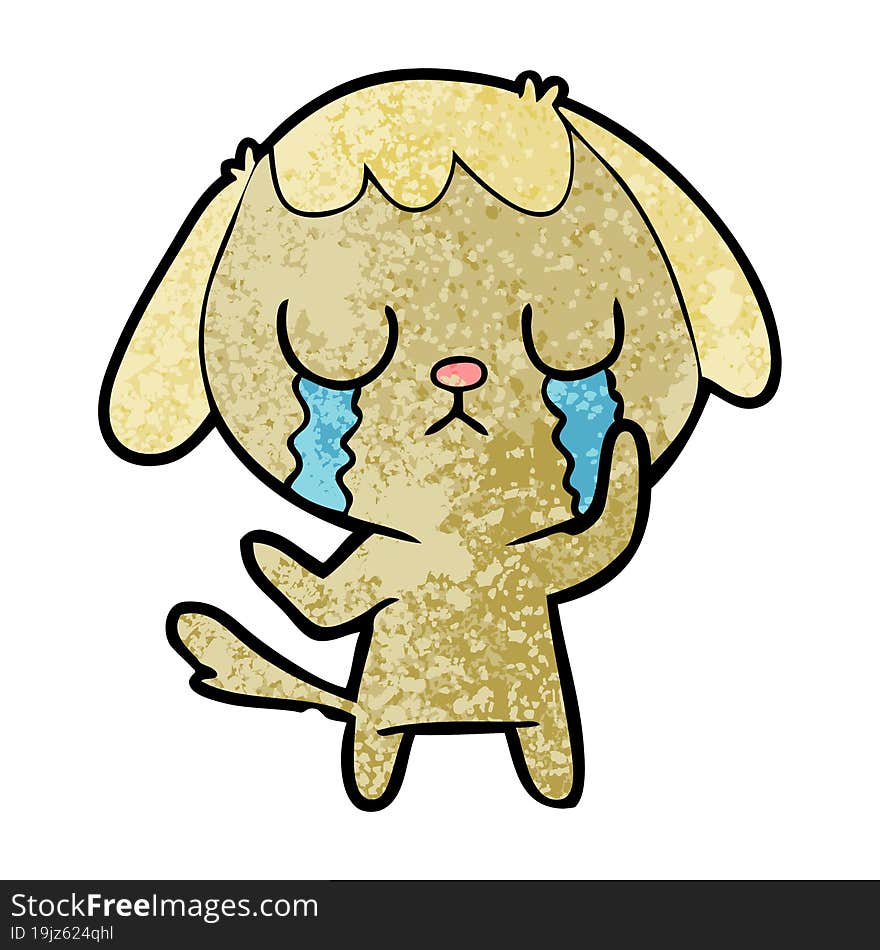 cute cartoon dog crying. cute cartoon dog crying