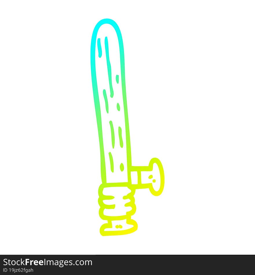 cold gradient line drawing cartoon police truncheon