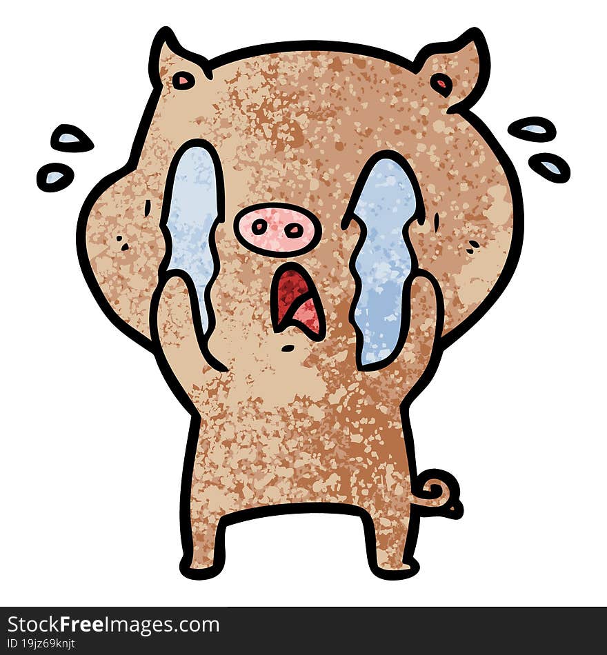 crying pig cartoon. crying pig cartoon