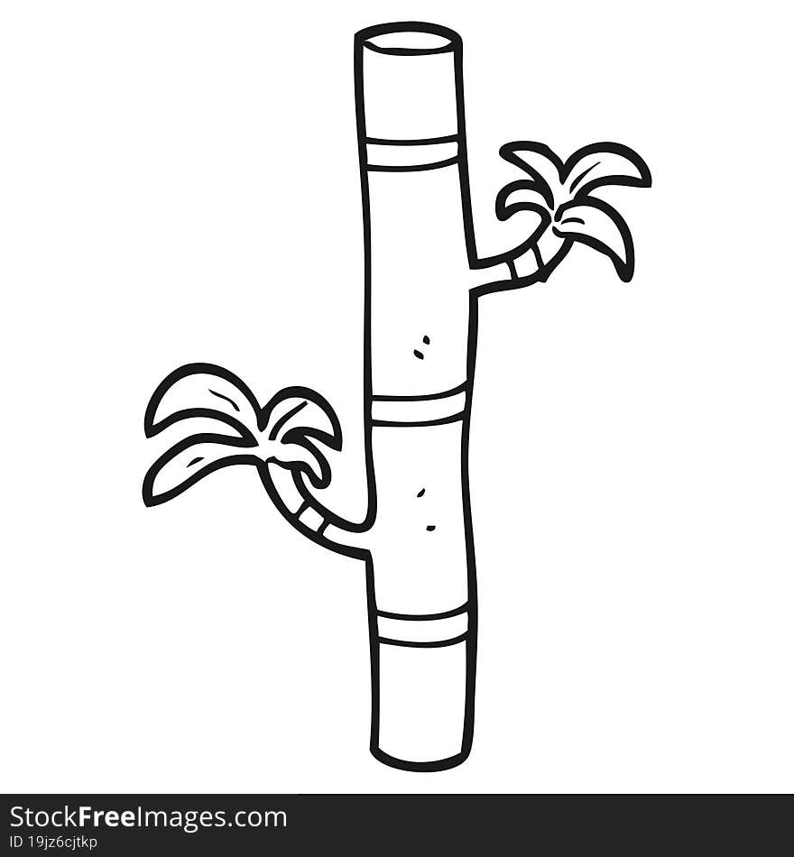 black and white cartoon bamboo