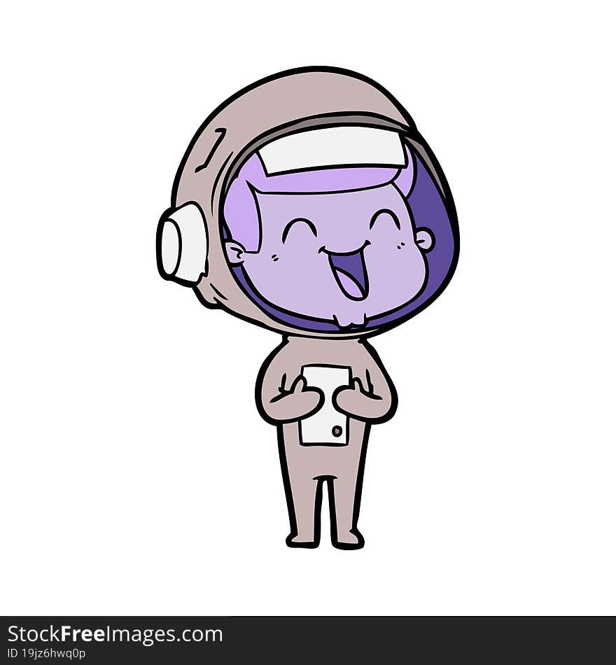 happy cartoon astronaut. happy cartoon astronaut