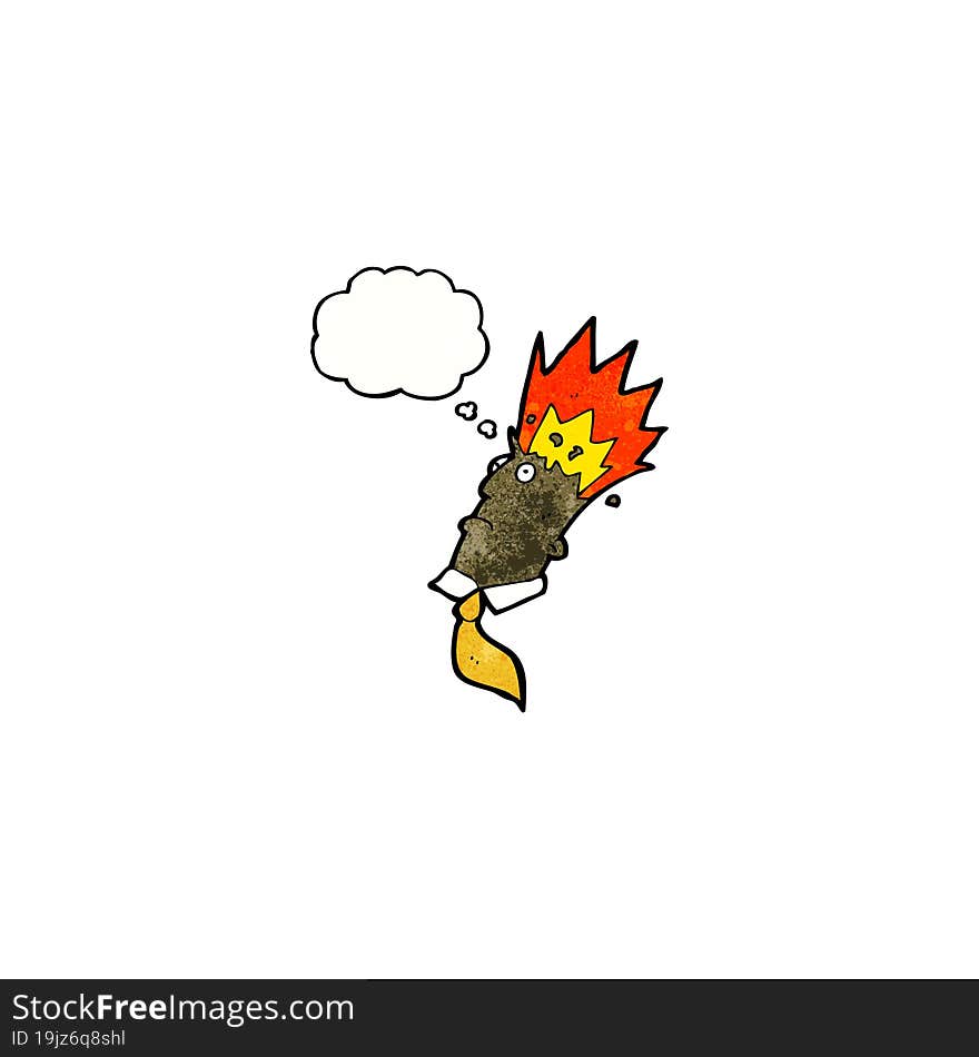 Cartoon Man With Exploding Head