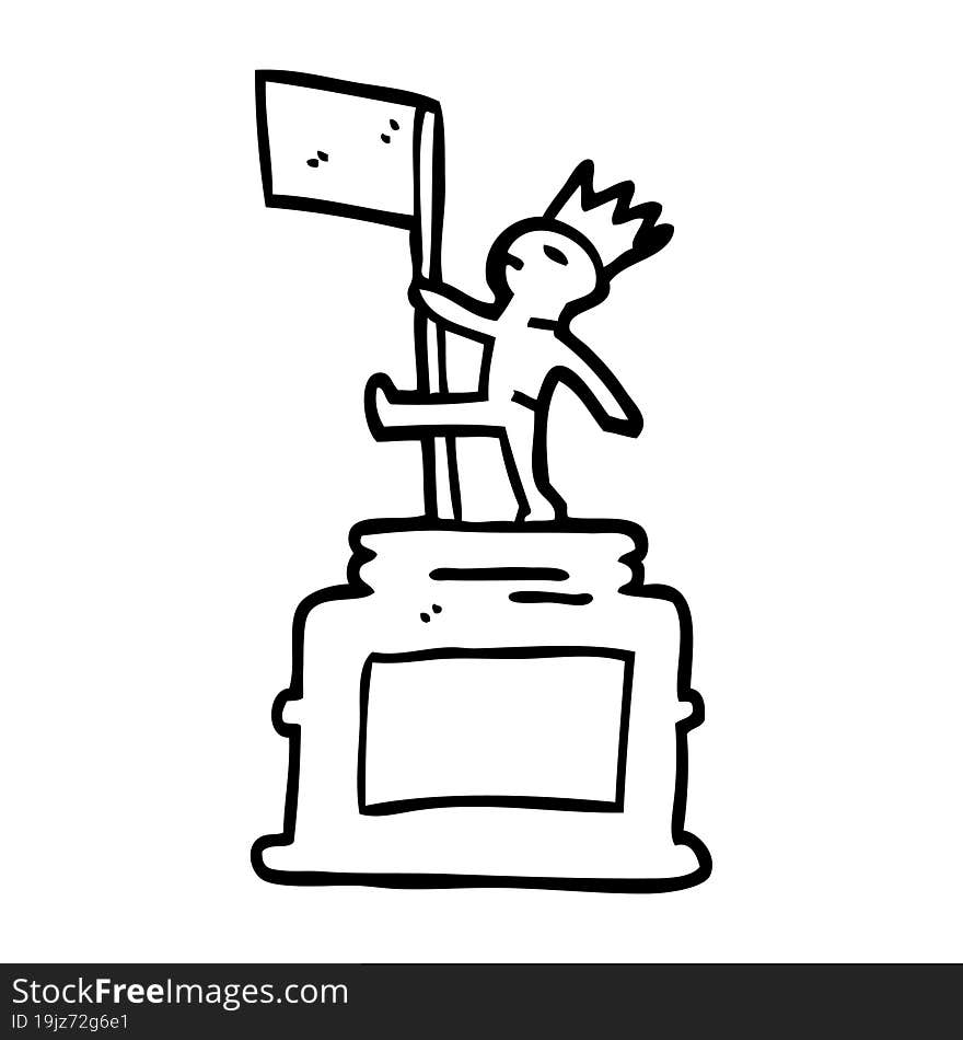 line drawing cartoon monument statue