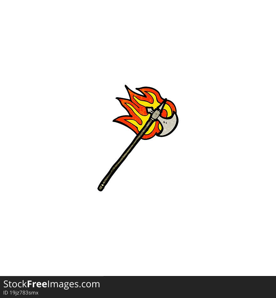 flaming medieval axe