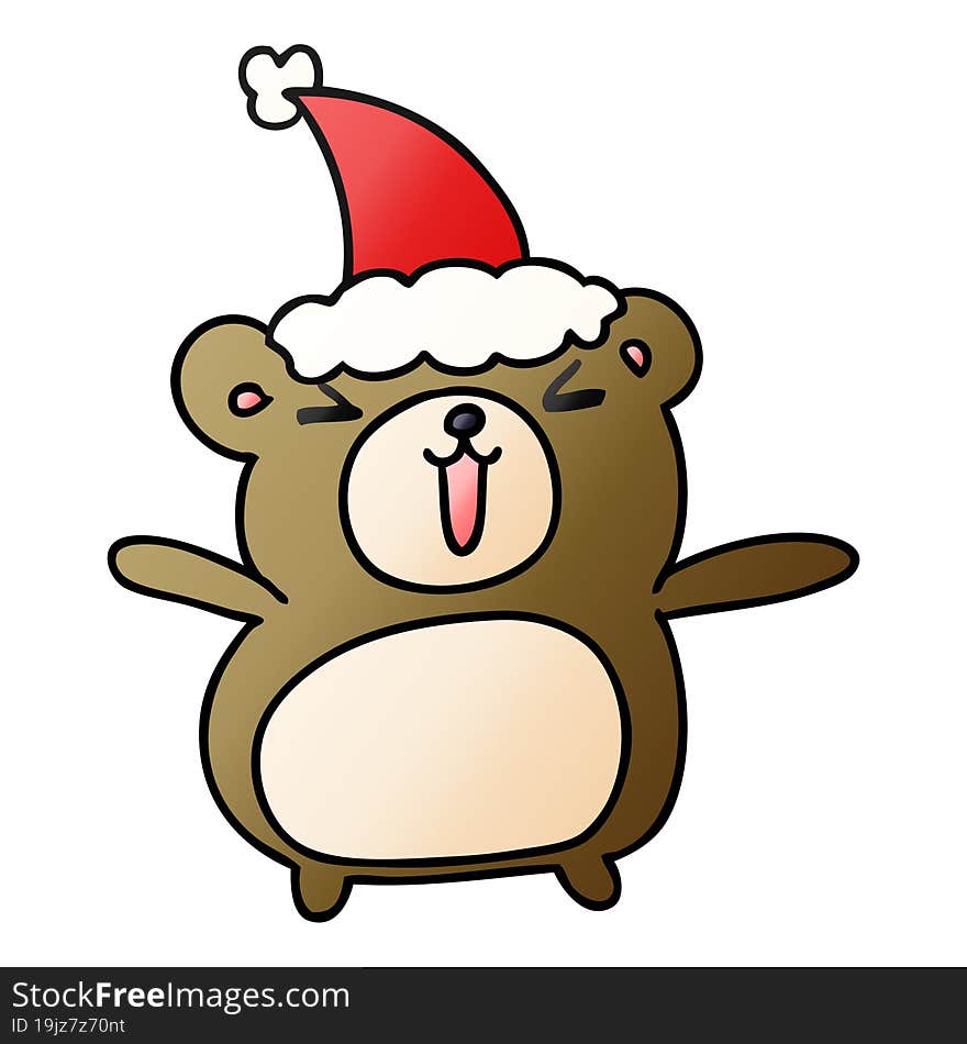 Christmas Gradient Cartoon Of Kawaii Bear