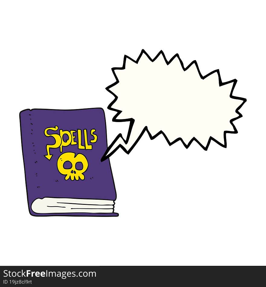 speech bubble cartoon spell book