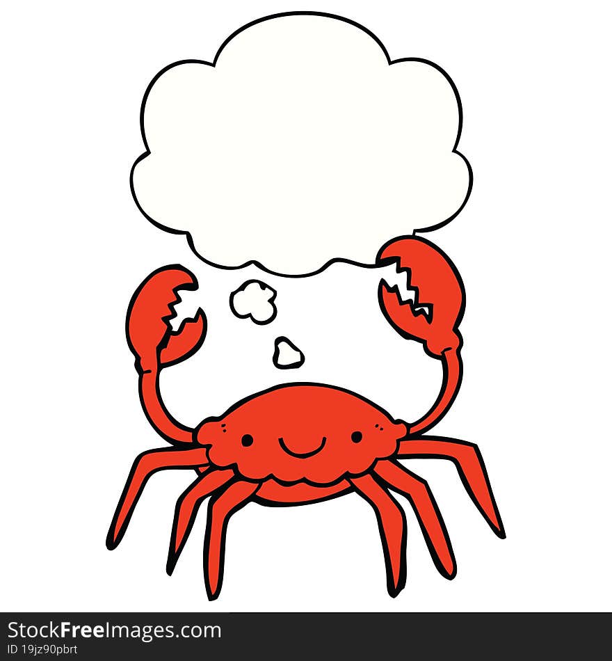 cartoon crab and thought bubble