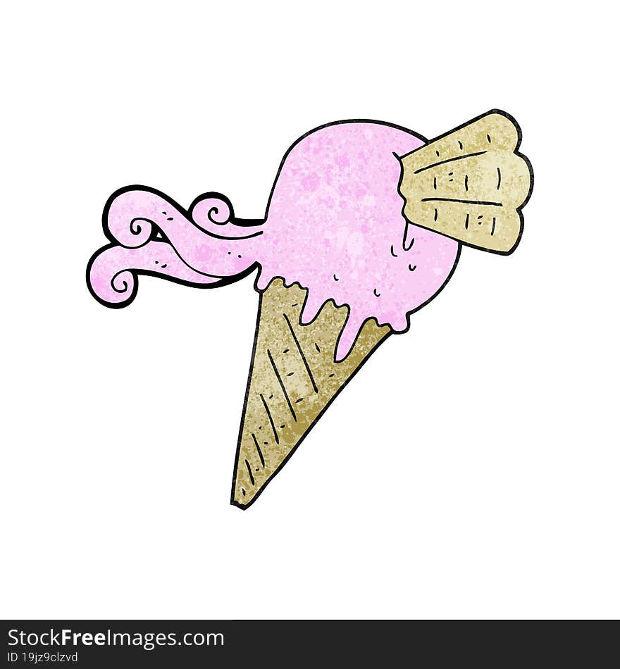 textured cartoon ice cream cone