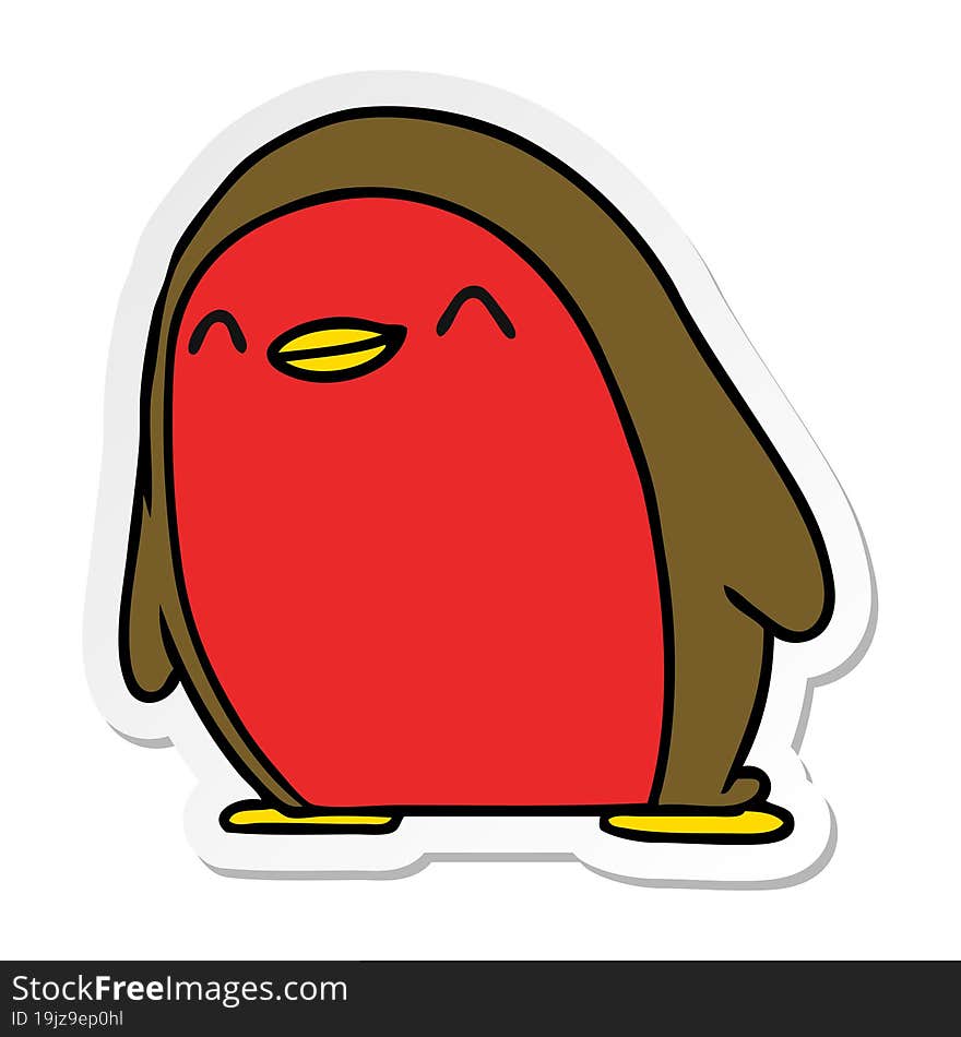 sticker cartoon cute kawaii red robin