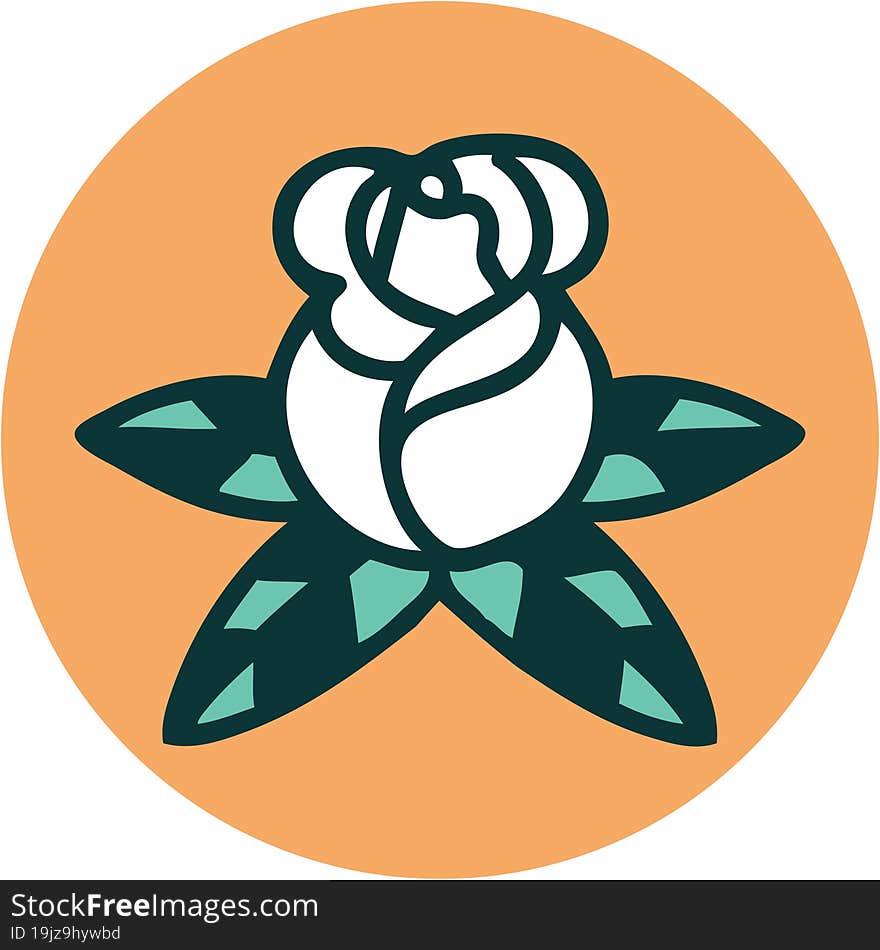 Tattoo Style Icon Of A Single Rose